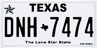 TX license plate DNH7474