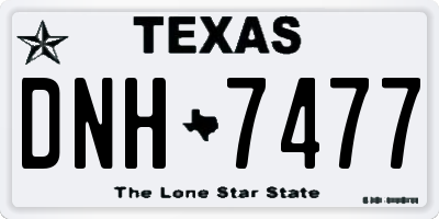 TX license plate DNH7477