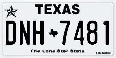 TX license plate DNH7481