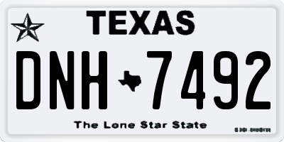 TX license plate DNH7492