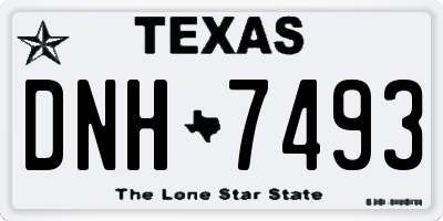 TX license plate DNH7493