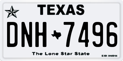TX license plate DNH7496