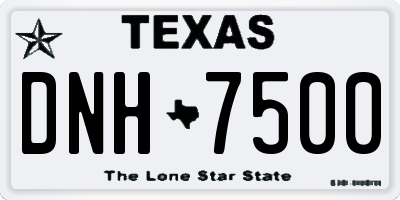 TX license plate DNH7500