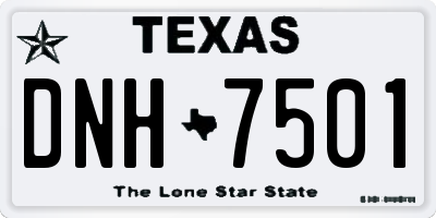 TX license plate DNH7501