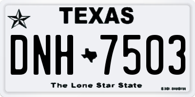 TX license plate DNH7503