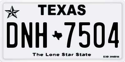 TX license plate DNH7504