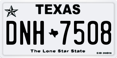 TX license plate DNH7508
