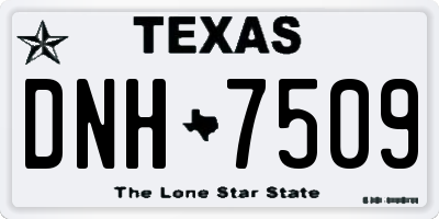 TX license plate DNH7509