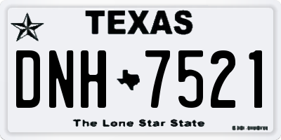 TX license plate DNH7521