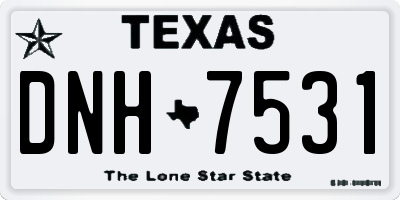 TX license plate DNH7531