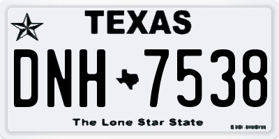 TX license plate DNH7538