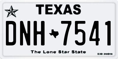 TX license plate DNH7541