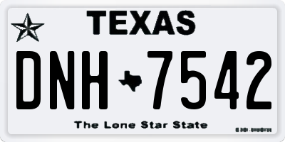 TX license plate DNH7542