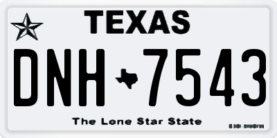TX license plate DNH7543