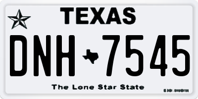 TX license plate DNH7545