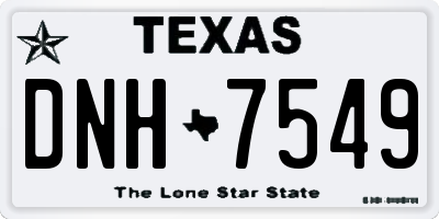 TX license plate DNH7549