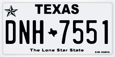 TX license plate DNH7551