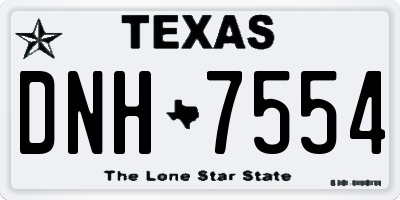 TX license plate DNH7554
