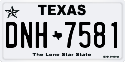 TX license plate DNH7581