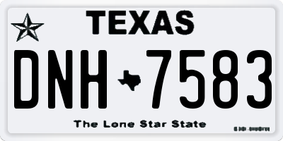 TX license plate DNH7583