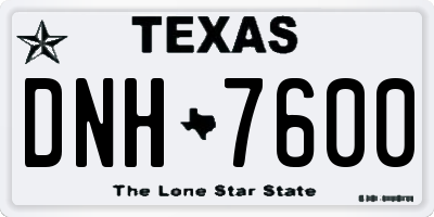 TX license plate DNH7600
