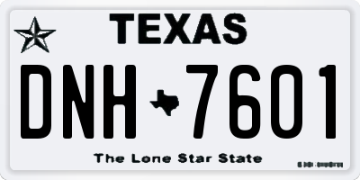 TX license plate DNH7601