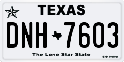 TX license plate DNH7603