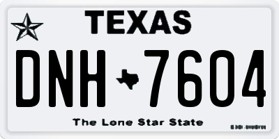 TX license plate DNH7604