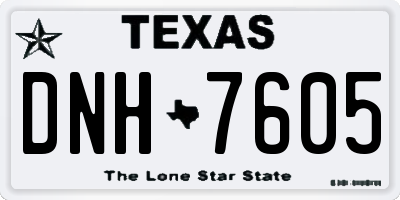 TX license plate DNH7605