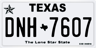 TX license plate DNH7607