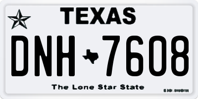 TX license plate DNH7608