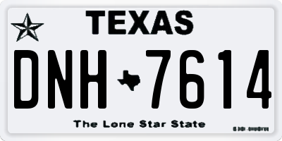TX license plate DNH7614
