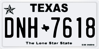 TX license plate DNH7618