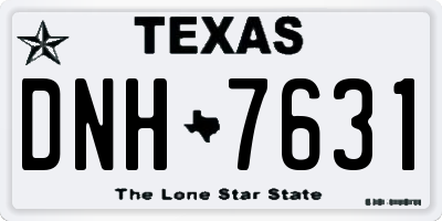 TX license plate DNH7631