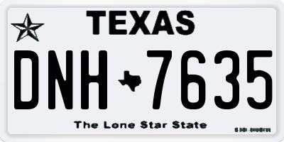 TX license plate DNH7635