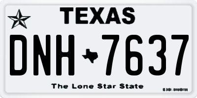 TX license plate DNH7637
