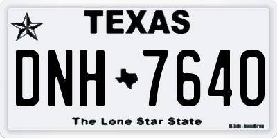 TX license plate DNH7640