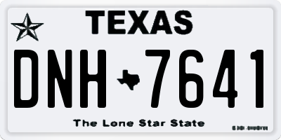 TX license plate DNH7641