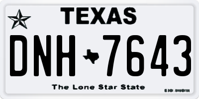 TX license plate DNH7643