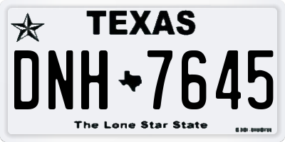 TX license plate DNH7645