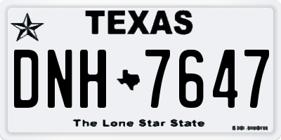 TX license plate DNH7647