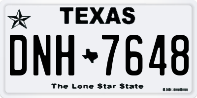 TX license plate DNH7648