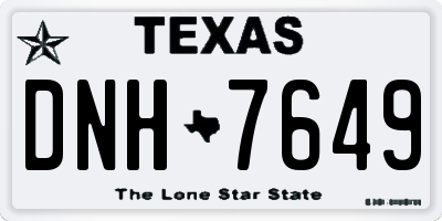 TX license plate DNH7649