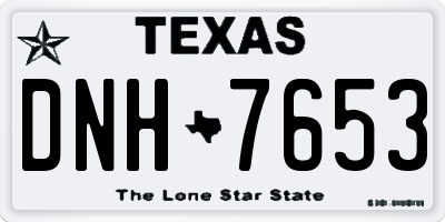 TX license plate DNH7653