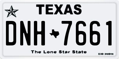 TX license plate DNH7661