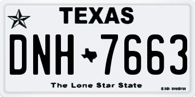 TX license plate DNH7663