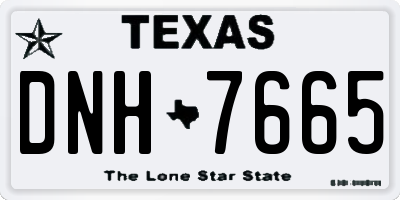 TX license plate DNH7665