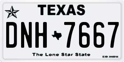 TX license plate DNH7667