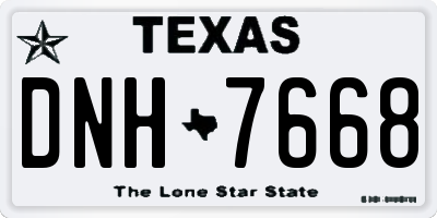 TX license plate DNH7668