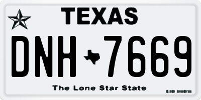 TX license plate DNH7669